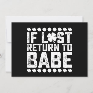 If Lost Return To Babe I Am Babe Couple Matching Invitation