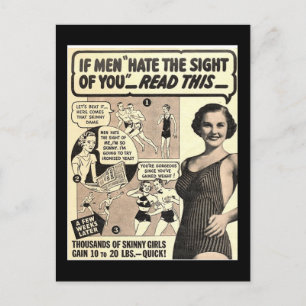 “If Men Hate The Sight Of You” Retro Ad Postcard