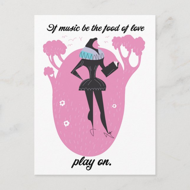 If music be the food of love play on postcard (Front)