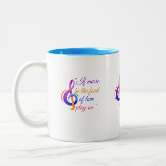 If music be-vintage love quote design. Two-Tone coffee mug