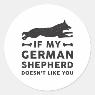 If My German Shepherd Dog Lover Vintage Funny Gift Classic Round Sticker