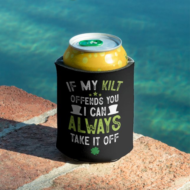If My Kilt Offends You Funny St. Patrick's Day  Can Cooler (In Situ Pool)