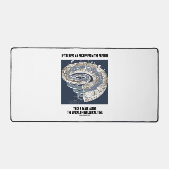 If Need Escape From Present Take Walk Spiral Time Desk Mat (Front)