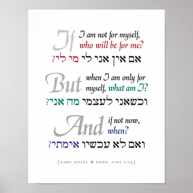 If Not Now, When? Classic Poster (Front)