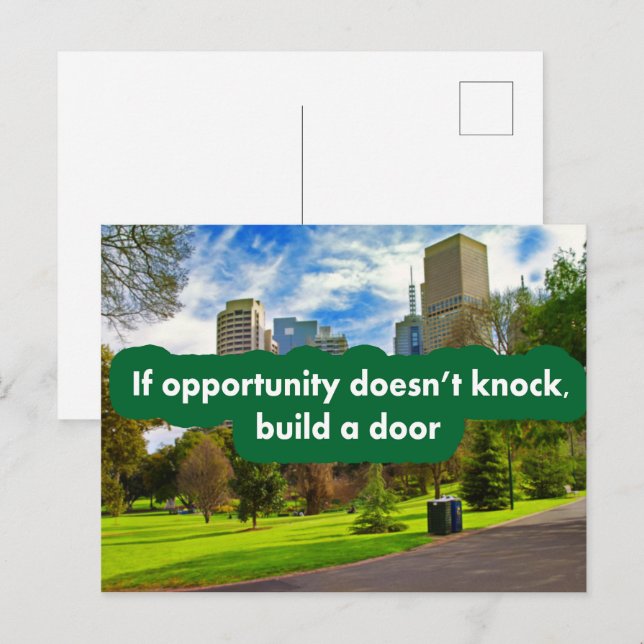 If opportunity doesn't knock build a door postcard (Front/Back)