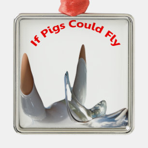 If Pigs Could Fly Metal Tree Decoration