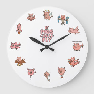 If Pigs Could Fly Wall Clock – Adorable Pig-Planes