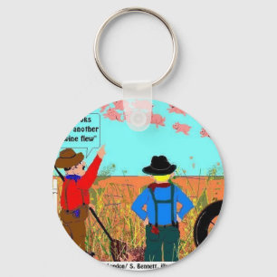 If Pigs Flew Funny Cartoon Gifts & Collectibles Key Ring