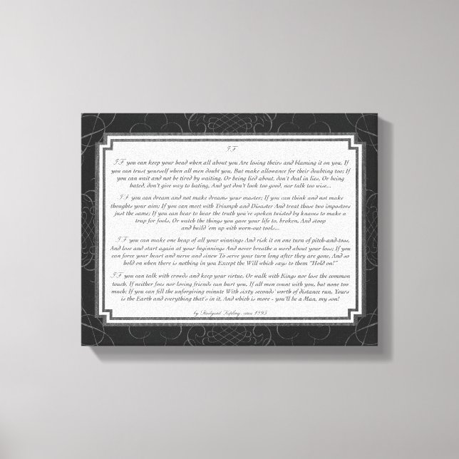 If Poem by Rudyard Kipling Canvas Print (Front)