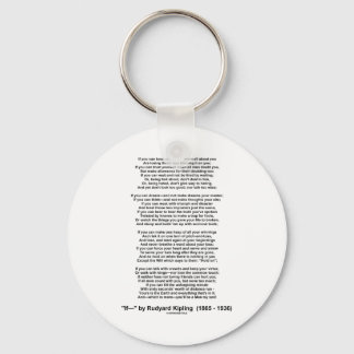 If Poem By Rudyard Kipling (Inspirational Poem) Key Ring