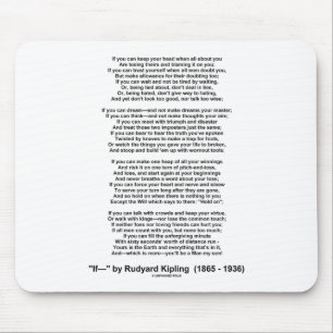 If Poem By Rudyard Kipling (Inspirational Poem) Mouse Mat