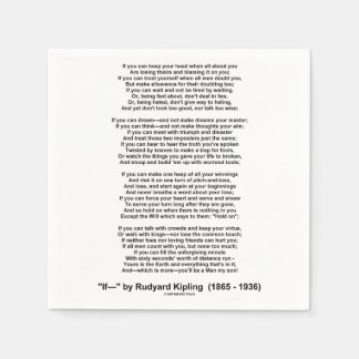 If Poem By Rudyard Kipling (Inspirational Poem) Napkin