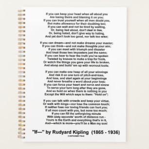 If- Poem by Rudyard Kipling (No Kipling Picture) Planner
