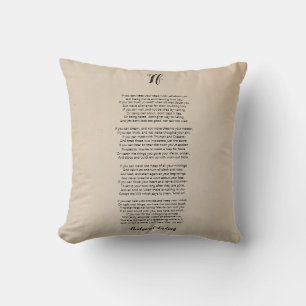 If Poem by Rudyard Kipling Vintage  Cushion