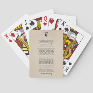 If Poem by Rudyard Kipling Vintage Playing Cards