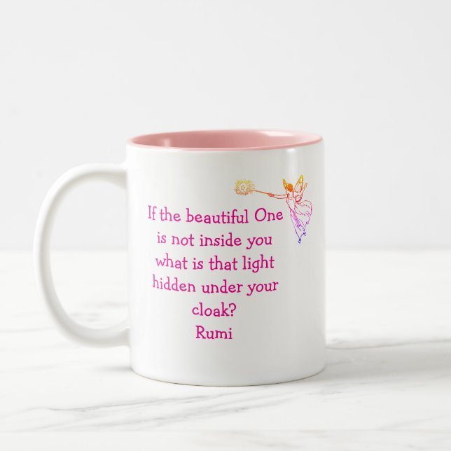 If the beautiful One - Rumi Two-Tone Coffee Mug (Left)