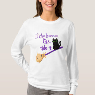 If the Broom Fits, Ride It Funny Halloween T-Shirt