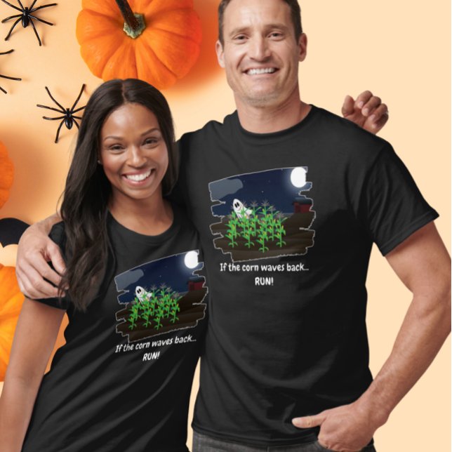 If the Corn Waves Back Funny Halloween Ghost  T-Shirt (Creator Uploaded)