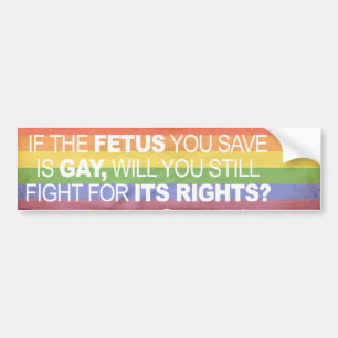 IF THE FETUS YOU SAVE IS GAY -.png Bumper Sticker