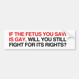 If the foetus you save is gay bumper sticker