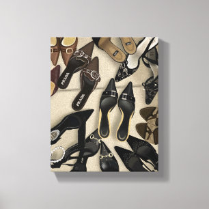 If the Heel Fits   Designer Heels Realism Painting Canvas Print
