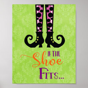 If the Shoe Fits, Cute Witch Shoes Halloween Poster