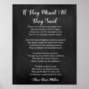 If They Meant All Poem Black and White Poster