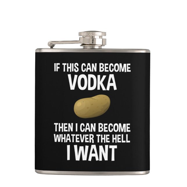 If This Can Become Vodka Hip Flask (Front)