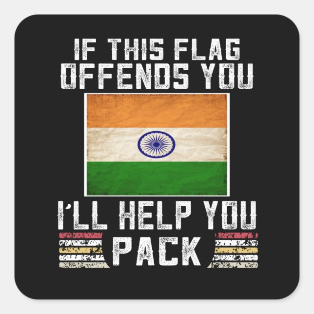 if this flag offends you i'll help you square sticker (Front)
