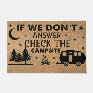 If We Don't Answer Check The Campsite Vintage Doormat