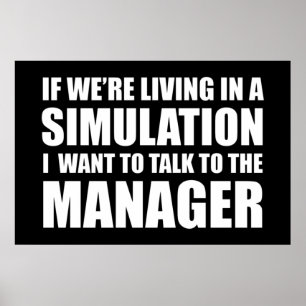 If We're Living In A Simulation 2020 Funny Quote Poster