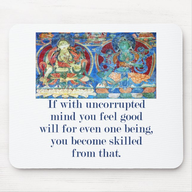 If With Uncorrupted Mind - Compassion Quote  Mouse Mat (Front)