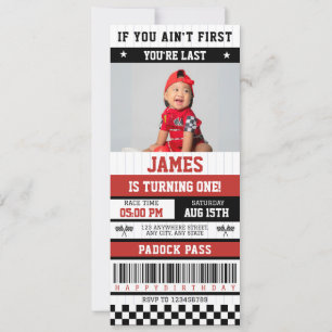 If you ain't first you're last Racing 1st Birthday Invitation