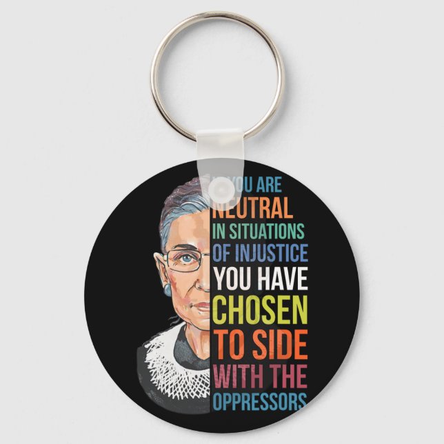 If You Are Neutral In Situations Of Injustice Noto Key Ring (Front)
