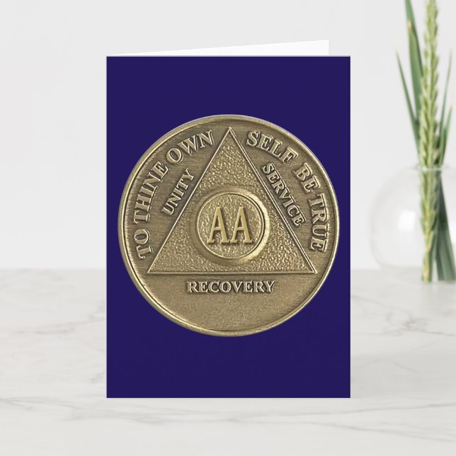 If You Are Sober You Are Part Of The Plan AA Coin Card (Front)