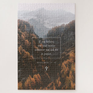 If You Believe Matthew 21: 22 Faith Bible Verse Jigsaw Puzzle
