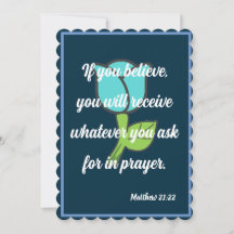 If you believe you will receive Matthew 21:22 Card