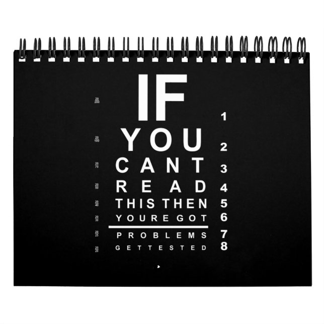 If you can read this eye test chart - Dark Calendar (Cover)