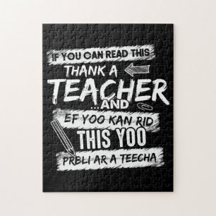 If You Can Read This Thank A Teacher Funny Grammar Jigsaw Puzzle