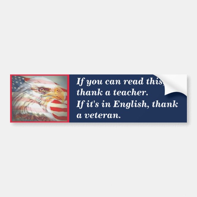If You Can Read This (veteran) Bumper Sticker (Front)