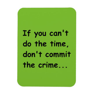 IF YOU CANT DO THE TIME DONT COMMIT THE CRIME WISE MAGNET