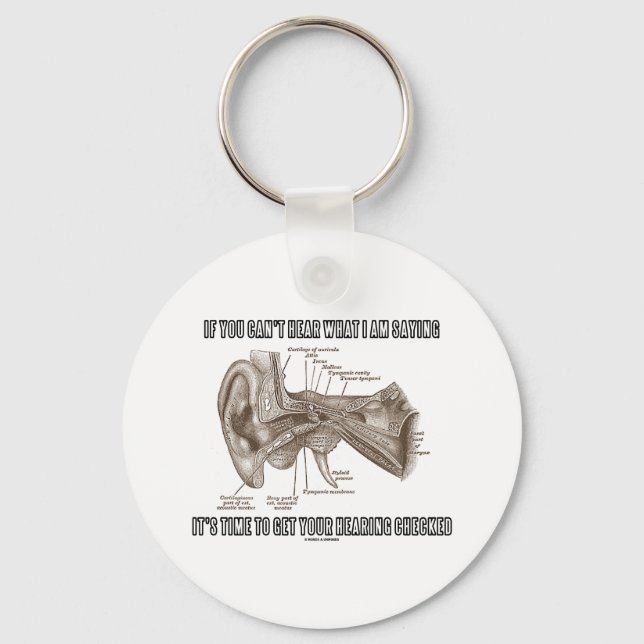 If You Can't Hear What I Am Saying (Ear Anatomy) Key Ring (Front)