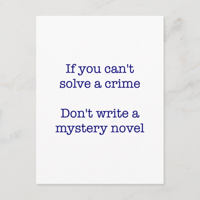 If you can't solve a crime.. postcard (Front)