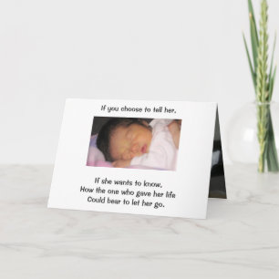 If you choose to tell her, If she wants to know Card