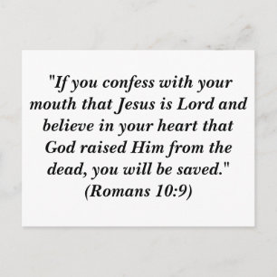 "If you confess with your mouth that Jesus is Lord Postcard