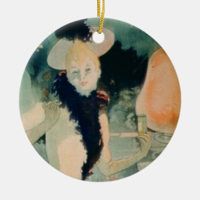 'If You Cough, Take Geraudel Pastilles' (colour li Ceramic Tree Decoration (Front)