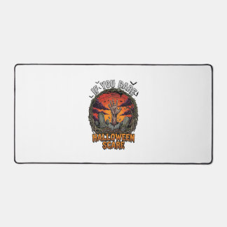 If You Dare Halloween Scare Zombie Hand Tombstone_ Desk Mat