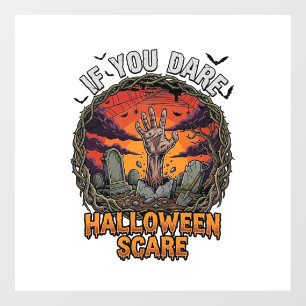 If You Dare Halloween Scare Zombie Hand Tombstone_ Window Cling