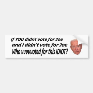 If you didn't vote for Joe and I didn't vote for J Bumper Sticker
