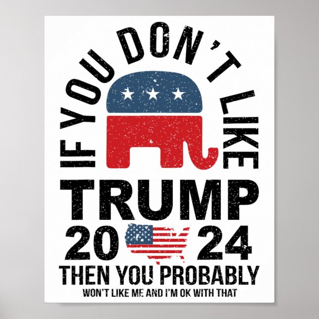 If You Don't Like Trump 2024 Then You Probly Eleph Poster (Front)
